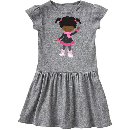 

Inktastic African American Girl Ice Skating Girl Cute Girl Gift Toddler Girl Dress
