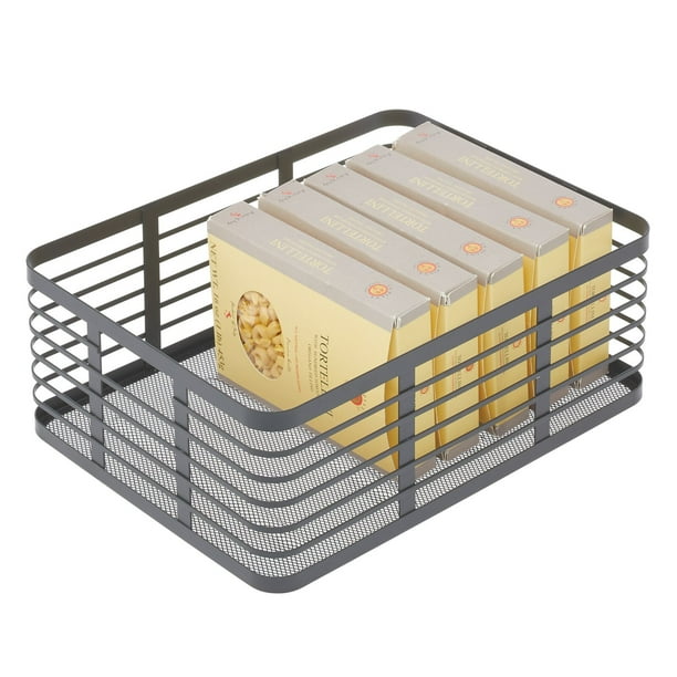 mDesign Large Steel Metal Wire Kitchen Food Storage Organizer Bin