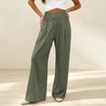 thumbnail image 5 of ClodeEU Women's High Waist Side Button Wide Leg Pants ,Casual Loose Palazzo Trousers with Pockets ,Women's Plus L, 5 of 5
