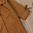 thumbnail image 4 of One opening Toddler Kid Baby Girls Warm Wool Bowknot Coat Winter Overcoat Outwear Jacket (2-3T, Brown), 4 of 5