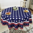 thumbnail image 2 of 4th of July Tablecloth Round 60 x 60 inch Memorial Day Patriotic Table Cloths Waterproof American Flag Table Cloth for Round Table, 2 of 6