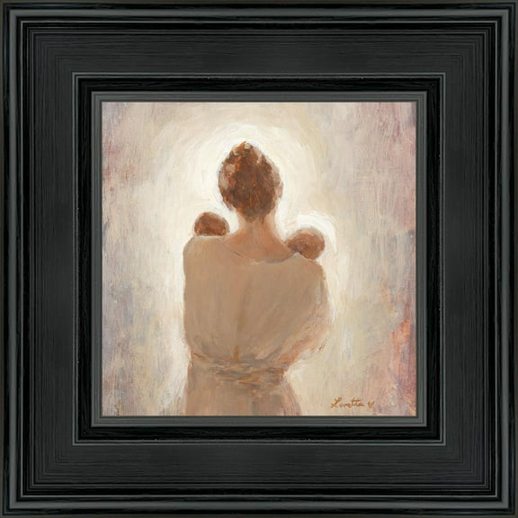 6 X 6 Two Little Loves by Lovetta Reyes Cairo With blackwood Frame