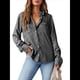thumbnail image 2 of Blusa Vaquera Informal de Larga con Cuello en V y Botones para Mujer Gris Oscuro M, 2 of 8