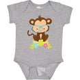 thumbnail image 3 of Inktastic Cute Monkey With Eyeglasses, Colorful Flowers Boys or Girls Baby Bodysuit, 3 of 5