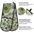 thumbnail image 2 of Yayeee Double Oven Mitt Kitchen Heat Resistant Baking 35" x7" Quilted Glove, Retro Flower Print, 2 of 6
