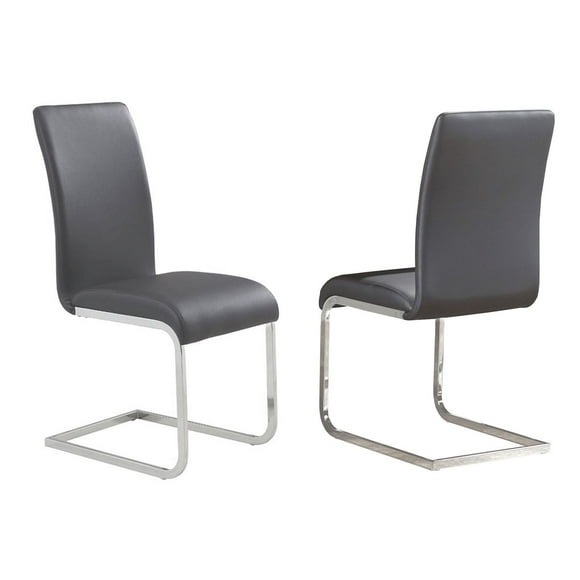 Chaise similicuir/Chrome(ensemble de 2) gris