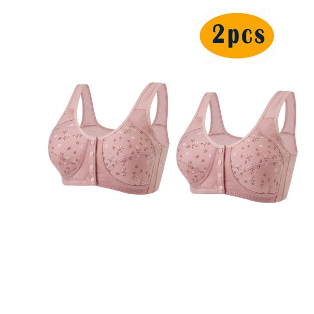 LOVZFMLL Bras for Women Woman's Comfortable Lace Breathable Bra Underwear No Rims Pink 3XL