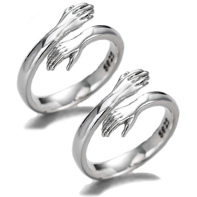 Couple Hug Ring, 925 Sterling Silver Huging Ring For Couple Women Girls Jewelry