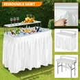 thumbnail image 5 of SUGIFT 2-Tier Ice Cooler Table, Chill Table with Skirt & Drain Hose, Self-Serving Beverage Cooling Bar, for Parties, Picnics, White, 5 of 8