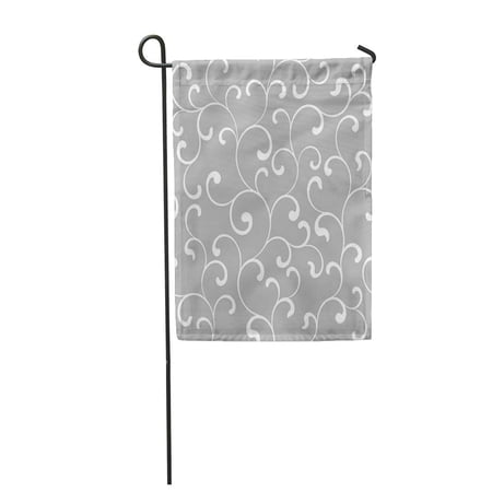 SIDONKU Vintage White Swirls on Gray Pattern Classic Tracery Abstract Garden Flag Decorative Flag House Banner 28x40 inch