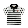 thumbnail image 3 of WOYY Toddler Boys Casual Outfits Short Sleeve Striped Polo Shirt Shorts Set, Sizes 4-5T, 3 of 6