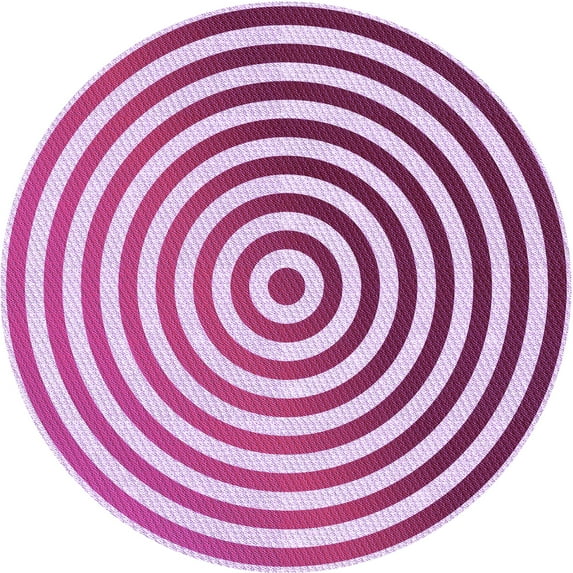 Ahgly Company Machine Washable Indoor Round Transitional Blossom Pink Area Rugs, 6' Round