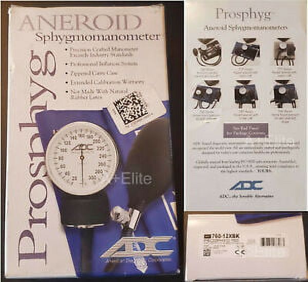 Aneroid Sphygmomanometer Diagnostix™ 760 Series Pocket Style Hand Held 2-Tube Large Adult Size Arm