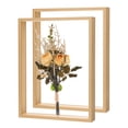 thumbnail image 1 of 2-Pack Dried Flower Frame, 12 x 16 Inch Double Acrylic Wooden Dried Flower Photo Floating Frame [Wood Color], 1 of 7