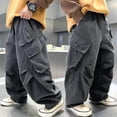 thumbnail image 2 of oqasdz Boys Cargo Pants Straight Leg Joggers Baggy Trousers for Kids Teen Athletic Playwear Versatile Casual Dailywear, 2 of 6