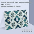 thumbnail image 3 of Yayeee Toggle Light Switch Wall Plate 3-Gang 6.37"x4.48" Decorative Outlet Cover, Blue Mosaic Pattern, 3 of 7