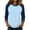 Light Blue #068, variant on Tops for Women 3/4 Sleeve Women's Color Block Tops Casual Dressy Crew Neck Shirts Blouses Trendy Fall Loose Fit Outfits,S
