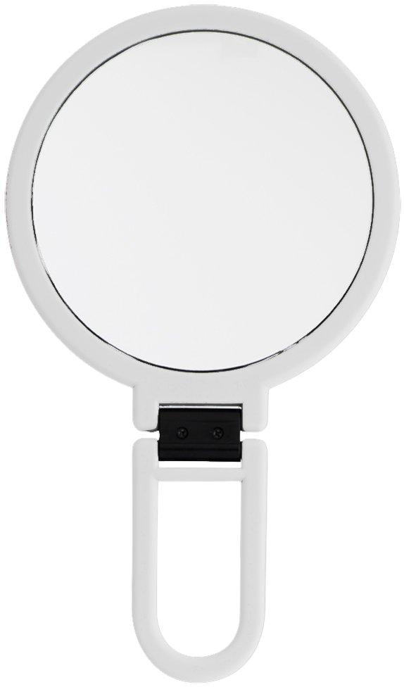 Danielle Circular 5X Magnifying Hand Held or Free Standing Travel Mirror Silver 
