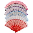 thumbnail image 2 of Chinese Spanish Style Craft Fan Silk Folding Flower Fan Hand Held Dance Souvenir Gift, 2 of 8