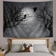 thumbnail image 3 of Tapiz de bosque de niebla mística gótico, pájaros en ramas en una selva espeluznante en lo profundo del bosque oscuro, tapiz para colgar en la pared, tapiz de Halloween, decoración de pared para, 3 of 4