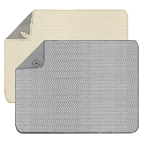 HUIANER 2 Pack Absorbent Microfiber Mats for Kitchen Counter, Large Countertop Protector Mat, Heat Resistant Mat, High Absorbent Craft Mat