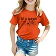 thumbnail image 1 of PMVFHDE Hauts Tendance pour Filles Manches Courtes T-Shirts Graphiques Mignons Mode Décontractée Respirante Imprimée Orange, 2-3 Ans, 1 of 4