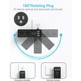 thumbnail image 4 of UniMall PD 30W Surge Protector Outlet Extender, Rotating Plug,6 AC Multi Plug Outlet with 3 USB Ports (1 USB C), 1800J 3-Sided Swivel Power Strip, Spaced Outlet Splitter for Home Office Dorm - Black, 4 of 14