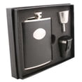 thumbnail image 1 of Corspa Black Snakeskin Design 6 oz Deluxe Flask Gift Set, 1 of 1