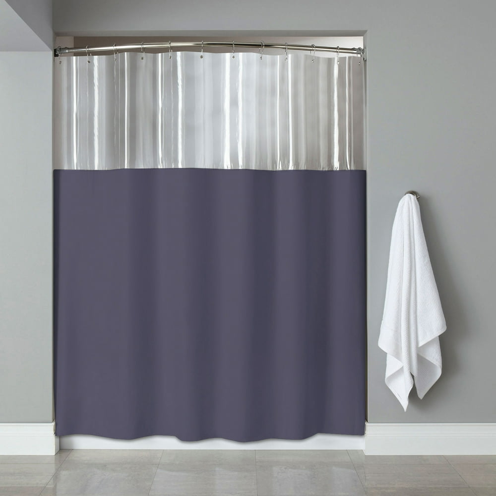 Extra Long See Through Top Clear/Slate 10 Gauge Vinyl Bath Shower