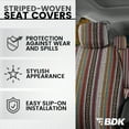 thumbnail image 2 of BDK Saddle Blanket Car Seat Covers Full Set Front and Rear Protection for Vehicle Van SUV Car Auto Striped Heavy Duty Woven Material (Baja Inca) 9pc, 2 of 7