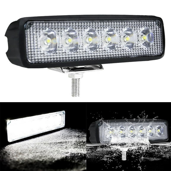 LED Light Strip Shape Light Bar 6500K Flood Spot White Off Road Head Car Light