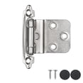 thumbnail image 1 of Jqk Bisagras empotradas para puertas de gabinetes de 3/8 de pulgada, níquel satinado, paquete de 4, 2 pares de bisagras de herrajes para gabinetes de cocina con cierre automático para armarios de mont, 1 of 9