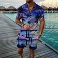thumbnail image 2 of Vedolay Two Piece Short Sets 2023 Men Shorts Sets for Summer 2 Piece Short Sleeve T Shirts and Shorts Outfits,Blue XL, 2 of 3