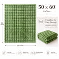 thumbnail image 3 of CHHYVKUIN Faux Fur Bubble Throws 50" x 60" , Luxury Plush Faux Rabbit Fur Throw Blanket for Couch, Sofa, Chair & Home Décor, Sage Green, 3 of 8