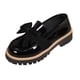 thumbnail image 1 of Mujeres Negro Muñecas Estilo Casual Grueso Vendido Muñecas de Cuero Patente, Mujeres Más Tamaño Primavera Verano Cómodas Zapatillas de Arco Zapatos, 1 of 9