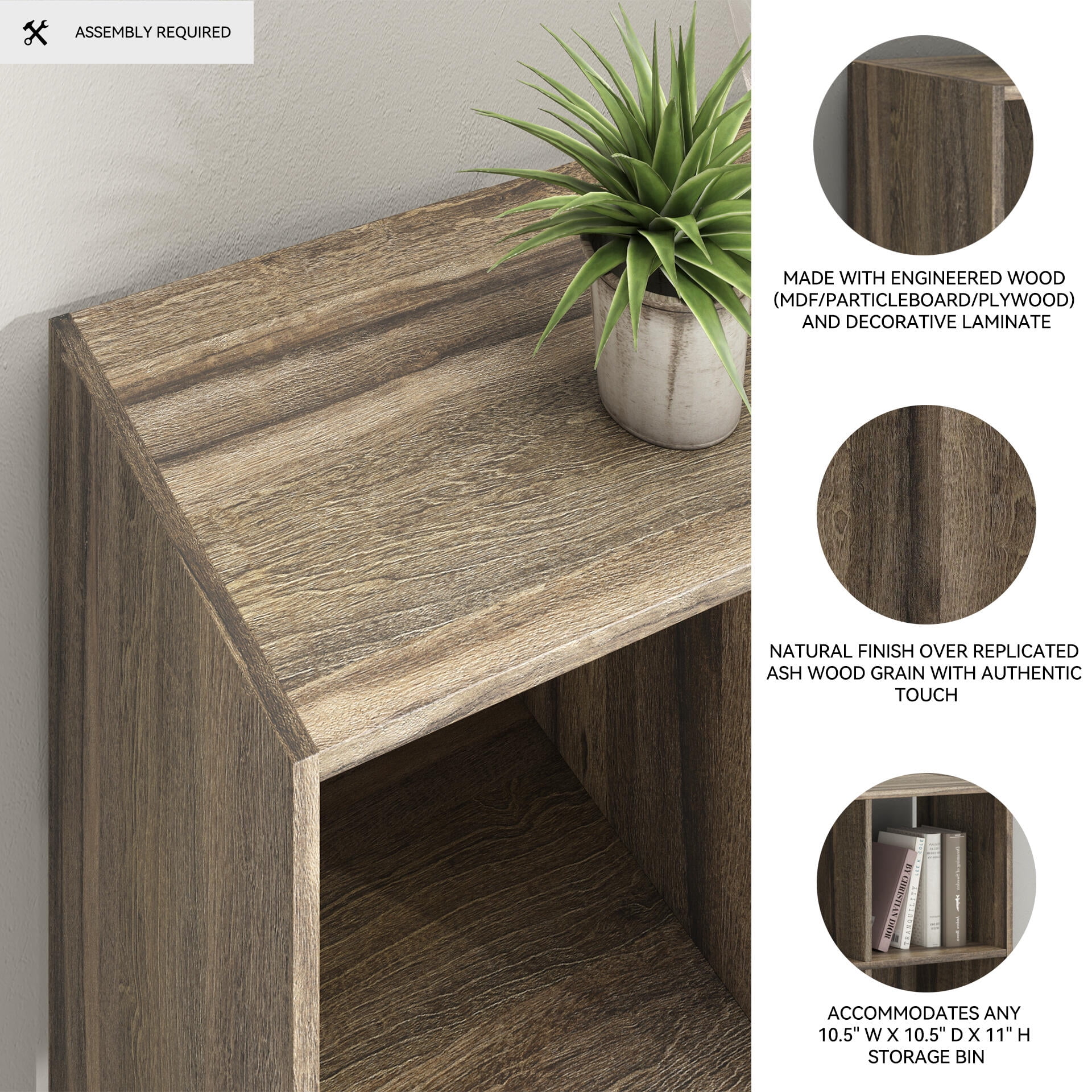 Signature Design by Ashley Shallifer 8 Cube Storage Organizer with Oak Finish
