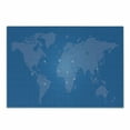 thumbnail image 1 of Airport Cutting Board, Illustration of Flight Routes on World Map with Minimal Plane, Decorative Tempered Glass Cutting and Serving Board, in 3 Sizes, by Ambesonne, 1 of 2