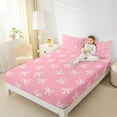 thumbnail image 4 of Feelyou Kid Kawaii Bowknot Bed Sheets, Cartoon Pink Butterly King Sheets, 4pcs, 4 of 7