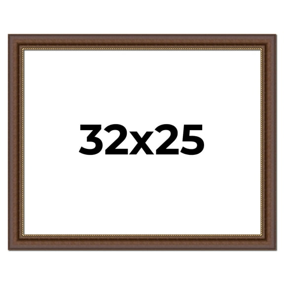 32x25 Copper and Brown Real Wood Picture Frame Width 2 inches | Interior Frame Depth 0.5 inches |