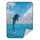 thumbnail image 1 of ABPHQTO Jumping Dolphins Beautiful Deep Oceanseascape Fleece Manta Fleece Back Throw Manta 145x200 cm, 1 of 1