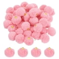 thumbnail image 1 of Uxcell 50Pcs Pom Pom Charm, 20mm Faux Fur Fluffy Fuzzy Keychain Pendants Balls, Soft Puff PomPom Charm Ball para manualidades de bricolaje, aretes, llaveros y fabricación de joyas, Rosa, 1 of 6