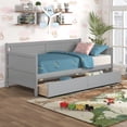 thumbnail image 2 of Daybed with Storage Drawers, Indoor Outdoor Twin Size Sofa Day Bed Frame for Bedroom Living Room, Gray 78.3x42.3x39.7inch, 2 of 8