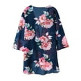 thumbnail image 3 of Lilgiuy Women's Flowy Kimono Cardigan Open Front Dress Printed Chiffon Blouse Loose Tops 2022 Fall Winter, 3 of 3