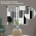 thumbnail image 2 of Black Kitchen Curtains 36 Inch Length Dark Grey White Window Curtains Over Sink Set of 2, Modern Short Tier Curtain for Kitchen, Abstract Geometric Art Small Kitchen Decor 26x36 Inch, 2 of 6