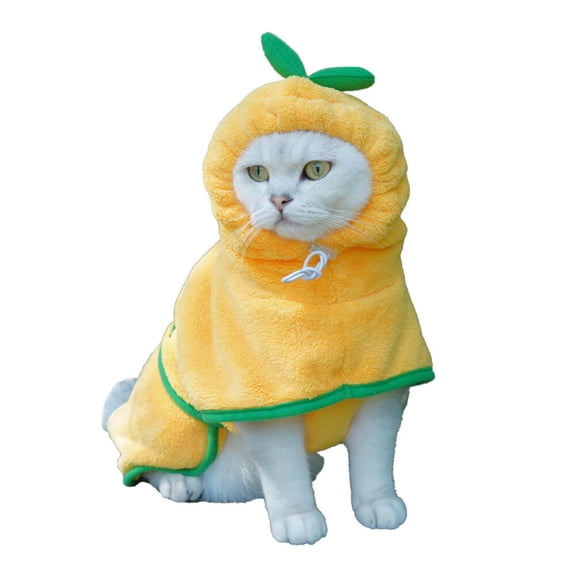 Pet Drying Towel, Quick Drying Dog Bathrobe, Absorbent Pet Towel, Yellow Dog Towel, Adjustable Strap Secure Fit Lemon Pet Outfit Hooded Soft Plush Garment Ideal for Post-Bath and