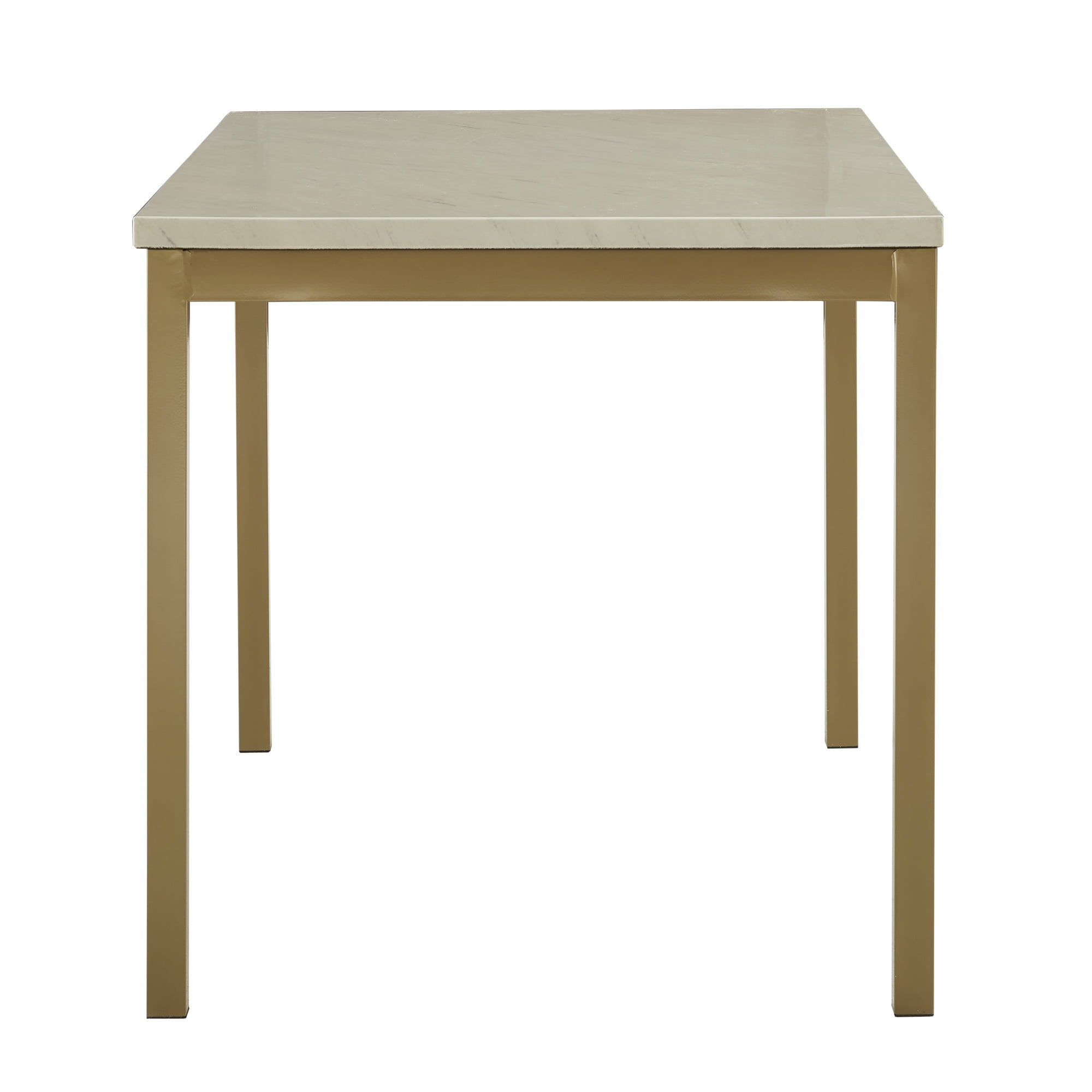 Weston Home Declan 48" Rectangle Faux Marble Dining Table, Gold/White