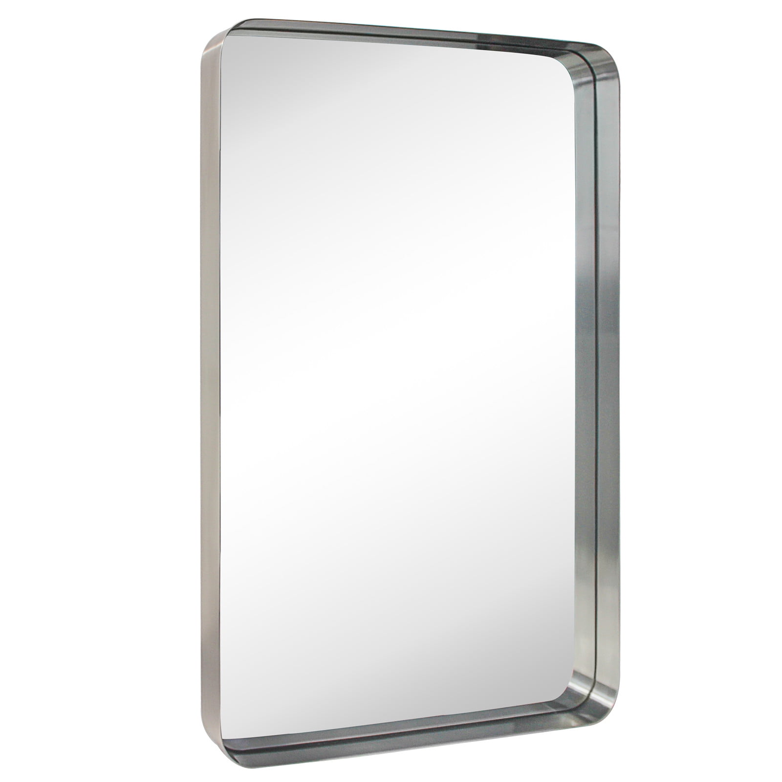 Comtemporary Brushed Nickel Metal Framed Rectangle Bathroom Vanity