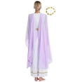 thumbnail image 3 of Sxiwei Womens Greek Toga Costume Grecian Toga Dress Roman Empress Costume Ancient Rome Dress Lavender 3XL, 3 of 8