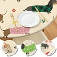 thumbnail image 4 of Colorful Funny Dachshund Round Fitted Tablecloth with Elastic Edge,Dining Table Cover Waterproof,Outdoor Round Tablecloth for Camping,Dining,Indoor and Outdoor, 4 of 7