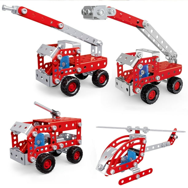 Kits de construcción, juguetes de ensamblaje para niños, kits de robots para niños de 5 a 12 años, juego de construcción 4 en 1 para niños, juguetes de ingeniería DIY, regalos para niños